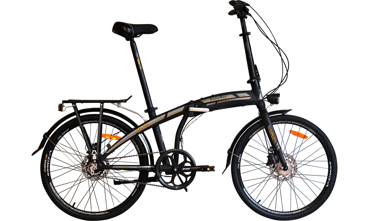 Фотографія Складаний велосипед 24" VNC ExtraWay EQ (2021) 2021 Чорно-жовтий